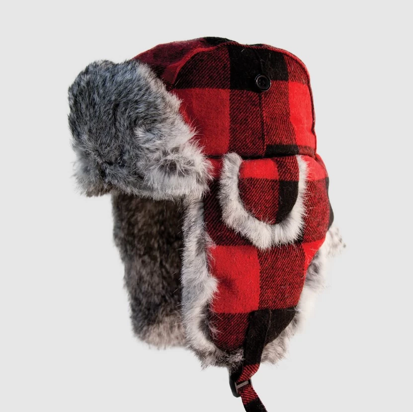 ESKIMO PLAID ALASKAN FUR HAT L 1 ESKIMO PLAID ALASKAN FUR HAT L