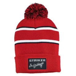 STRIKER TUQUE STRIPED POM ROUGE/BLANC